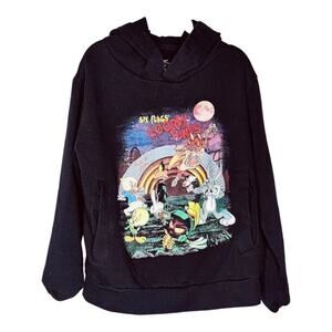 Six Flags Kids Size‎ Small Looney Tunes Cartoon Black Hoodie Halloween Scary